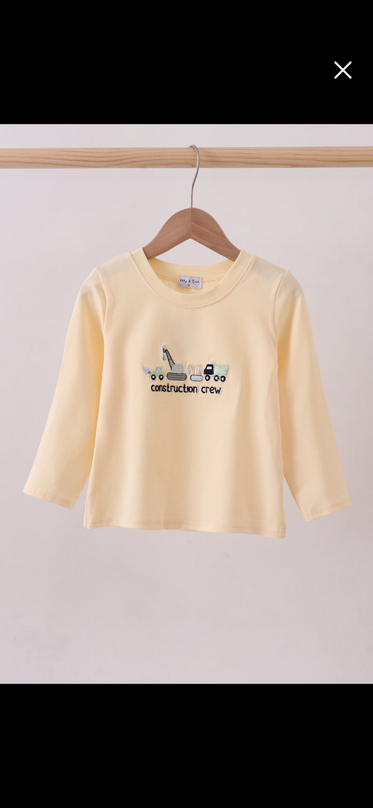 Beige construction embroidery top